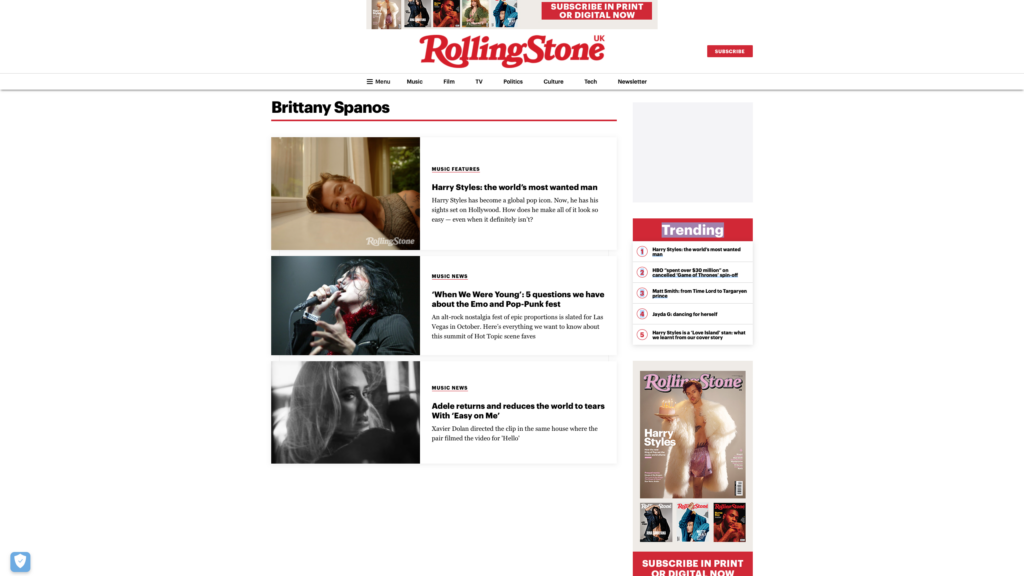 Brittany Spanos Rolling Stone past articles